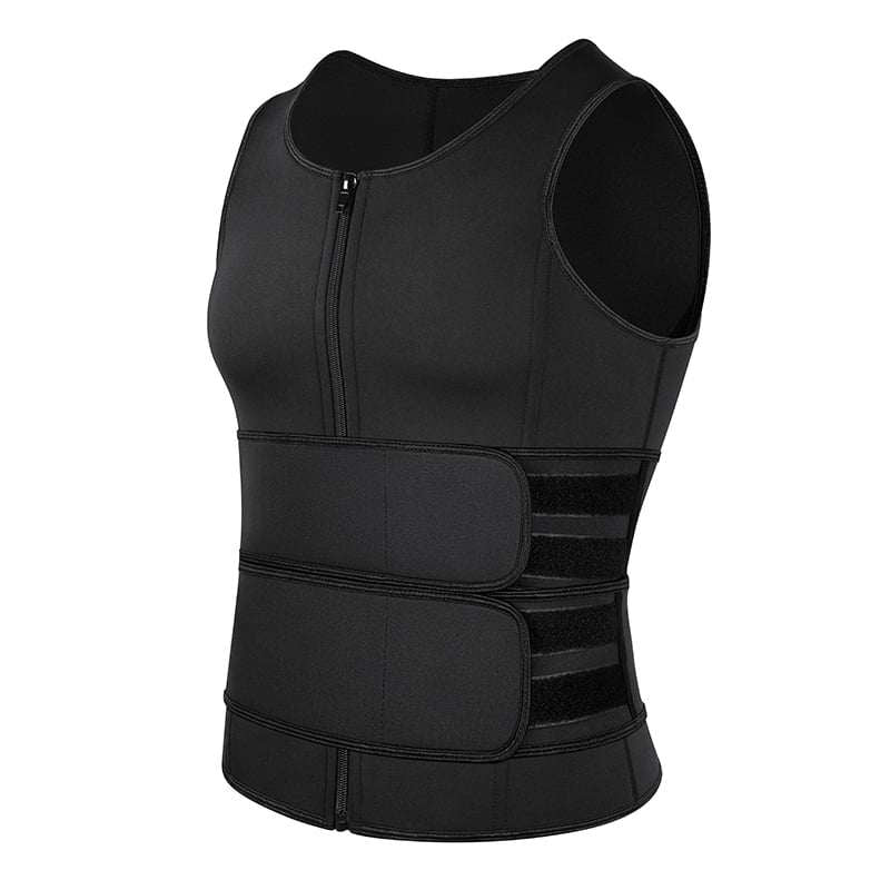 Sauna Suit for Men Waist Trainer Sweat Vest Zipper Body Shaper Adjustable Tank Top Workout