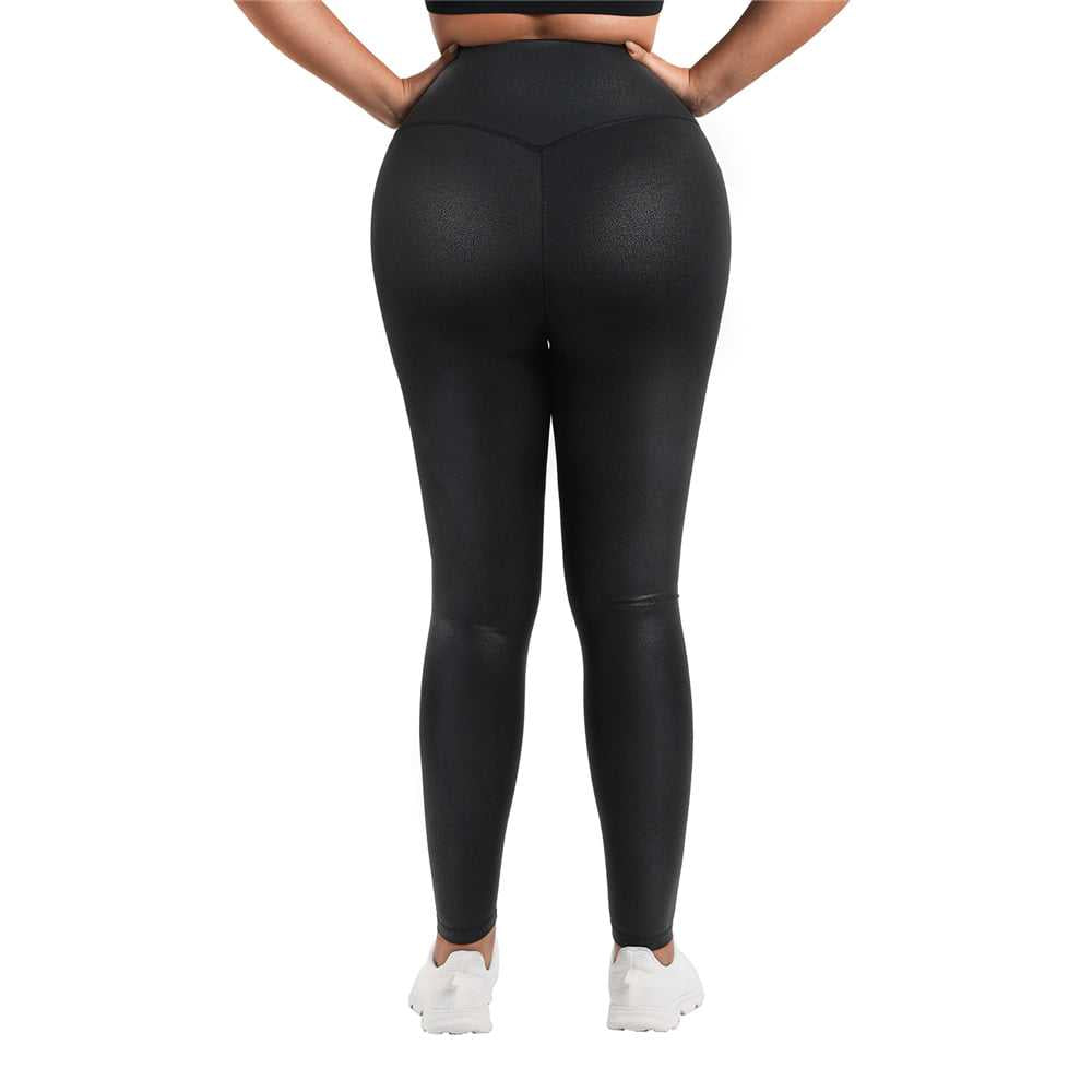 Faux Leather Leggings High Waist Weight Loss shaper