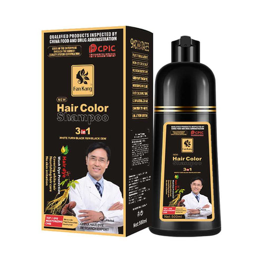 Organic Hair Shampoo Fast Hair Dye Plant Essence Hair Coloring Cream Gray to Black, Women & Men 500ml