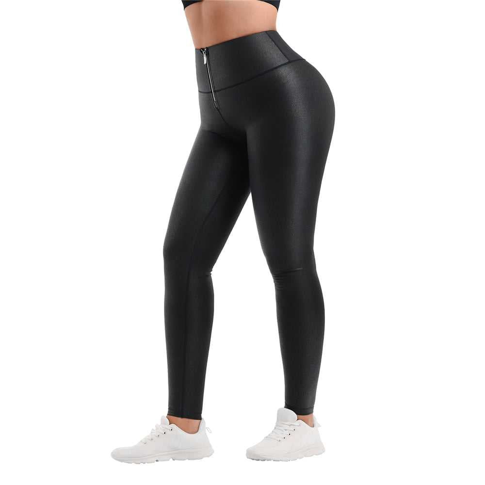 Faux Leather Leggings High Waist Weight Loss shaper