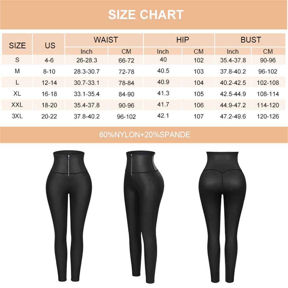 Faux Leather Leggings High Waist Weight Loss shaper