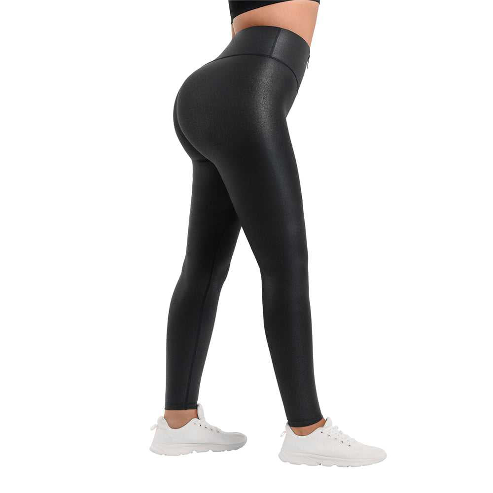 Faux Leather Leggings High Waist Weight Loss shaper