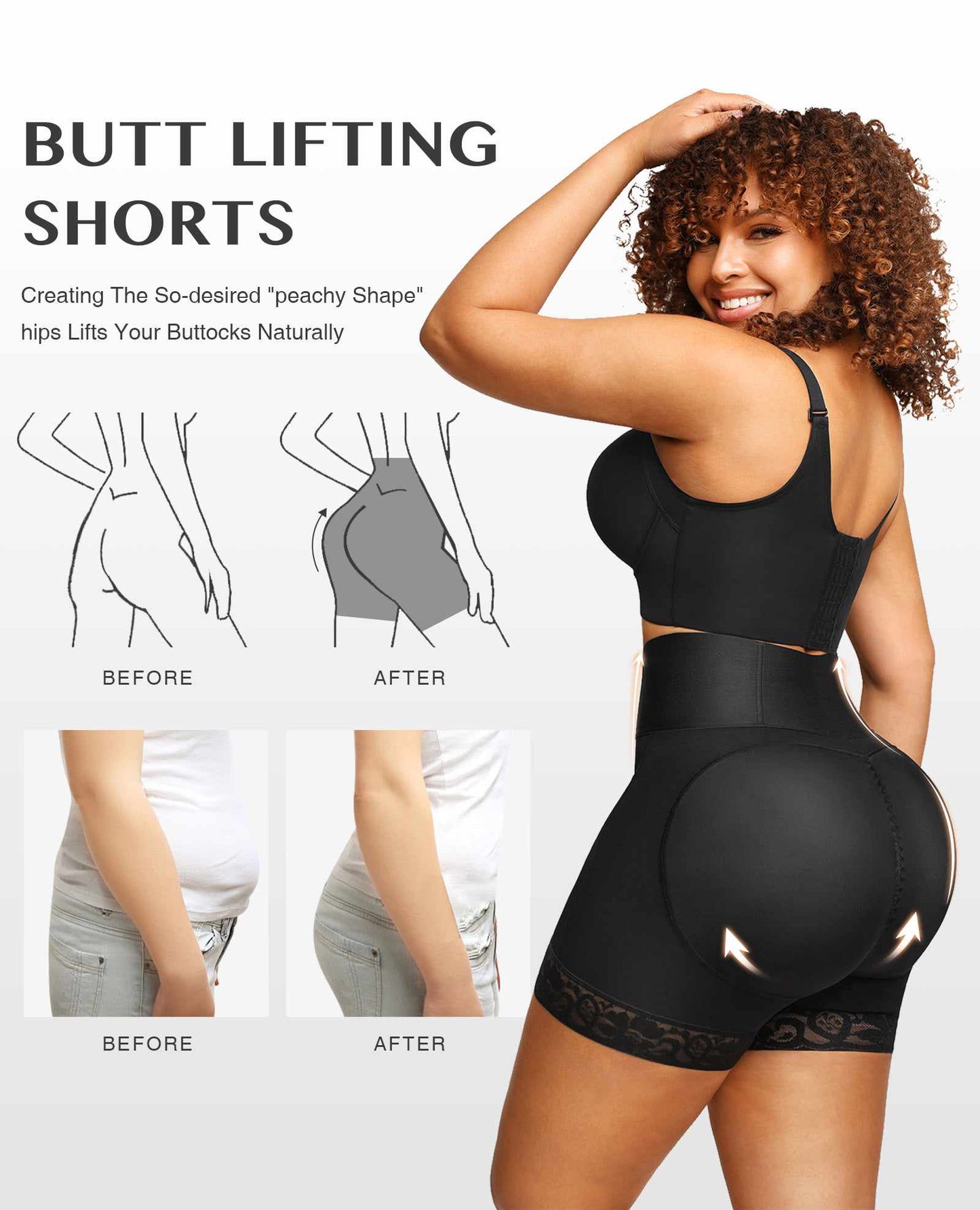 But Lifter Shorts Flat Belly High Waisted